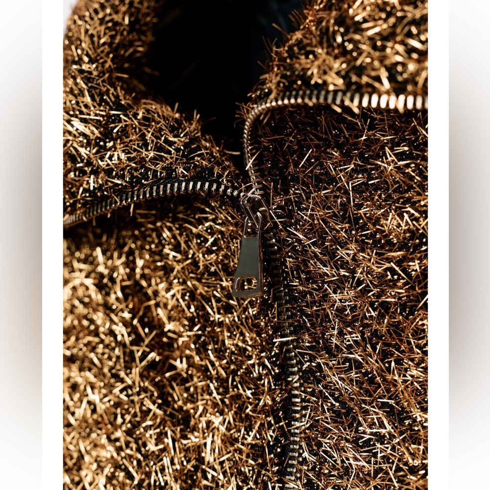 NWT ZARA TREND 2025 COLLECTION METALLIC THREAD BOMBER JACKET S 
🚨FIRM PRICE - Picture 12 of 16